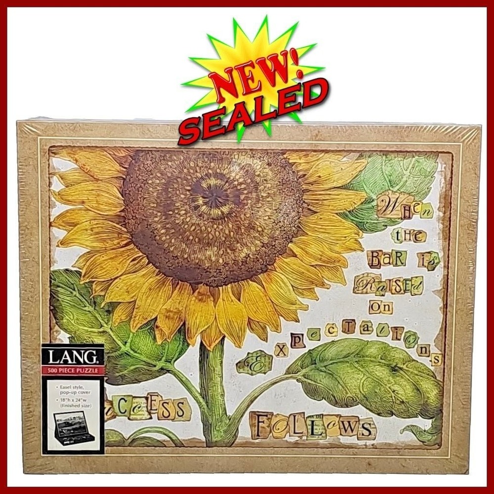 Lang Success Jigsaw Puzzle 500 Piece Sunflower Tim Coffey Art Sealed 18"H x 24"W
